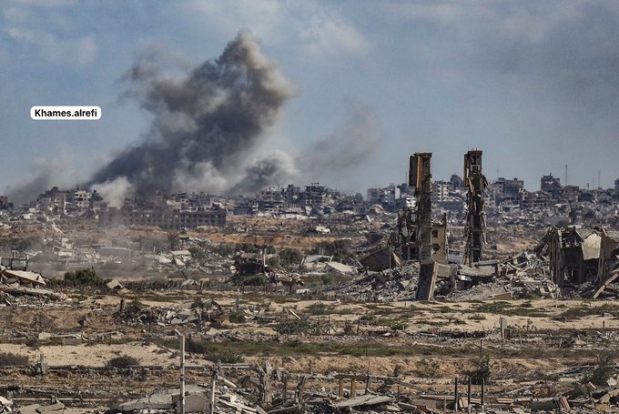 Image for the event titled: Oct 5: bombing continues, seen from Nuseirat