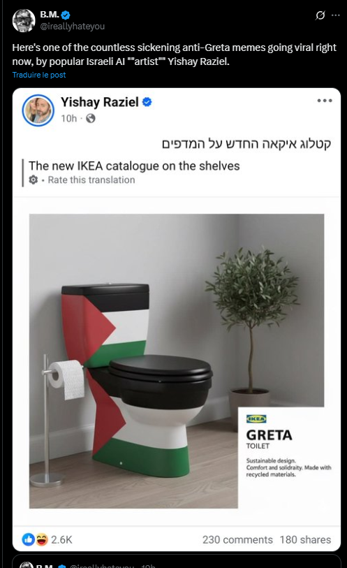 Image for the event titled: Israeli artist mocking and inciting against Greta Thunberg
