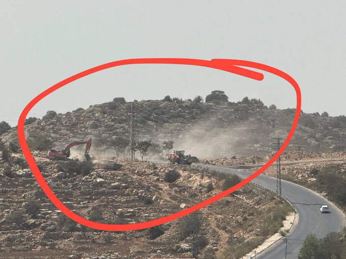 Image for the event titled: Bulldozers at the entrance of Deir Jarir Sept 21