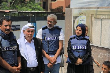 Image for the event titled: Vigil of journalists at Nasser hospital, Khan Younis