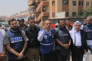 Image for the event titled: Vigil of journalists at Nasser hospital, Khan Younis