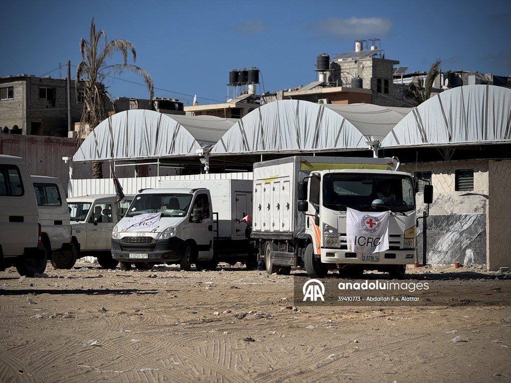 Image for the event titled: October 15 2025, The 45 bodies returned by the IRCS vehicles at Nasser Hospital