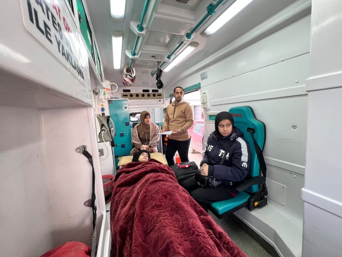 Image for the event titled: Fadi Al-Wahidi beign transported to leave Gaza