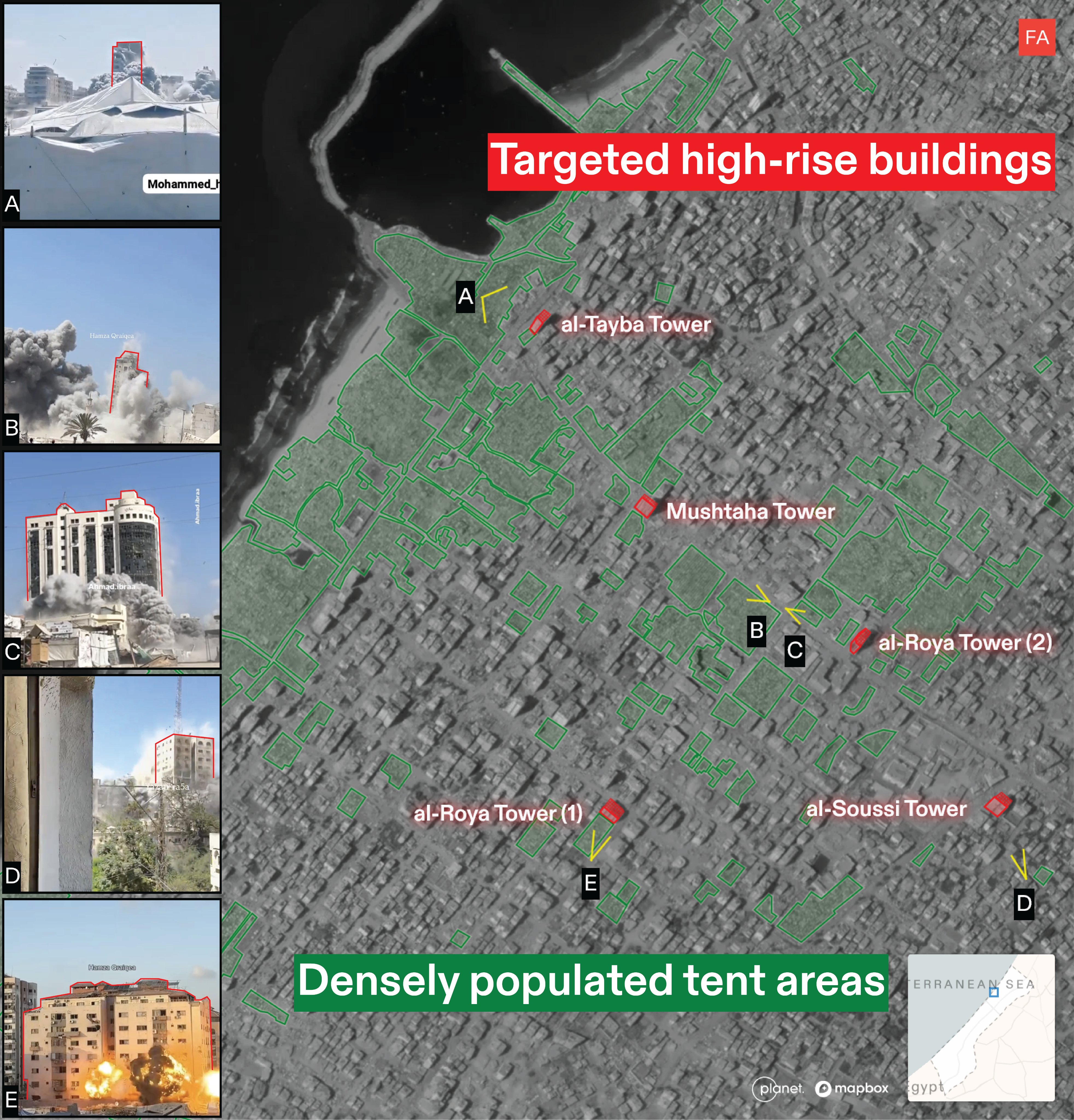 Image for the event titled: Towers in the middle of densely populated areas (by Forensic Architecture)