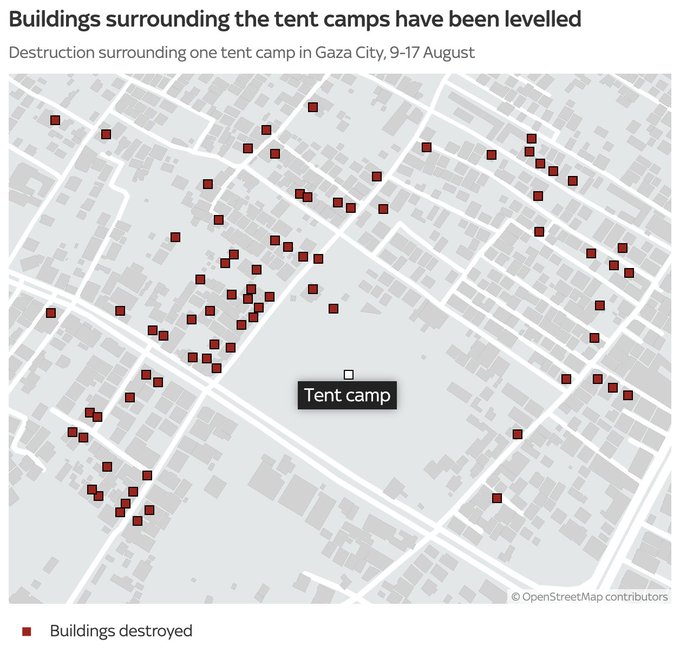Image for the event titled: Buildings destroyed around abandoned tent camps