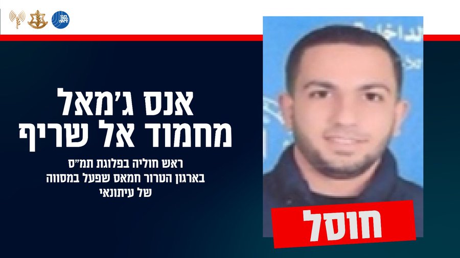 Image for the event titled: IDF: Anas Al-Sharif "eliminated"