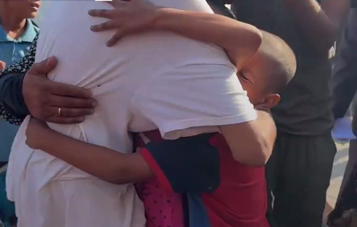 Thumbnail preview image for the video titled: A released prisoner from Gaza was reunited with his family after months in Israeli detention