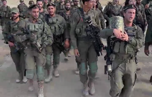 Thumbnail preview image for the video titled: Haredi Battalion Netzah Yehuda enters Gaza, singing in the name of the Torah