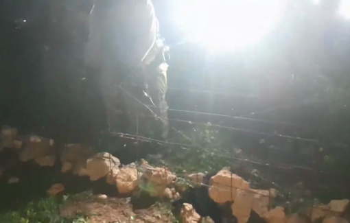 Thumbnail preview image for the video titled: Israeli armed settler night raid on Umm Darit, near Sha'ab al Botum