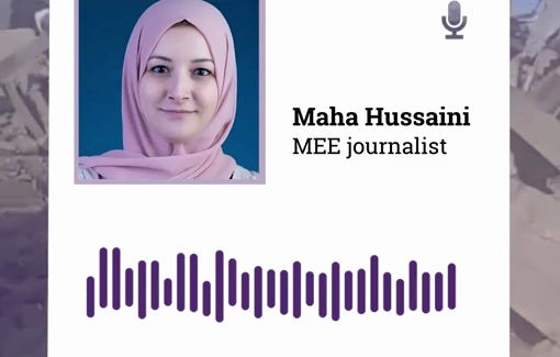Thumbnail preview image for the video titled: Maha Hussaini describes the “unbearable” situation in Gaza City as Israel continues its military offensive, forcing Palestinians to flee to other areas in the strip
