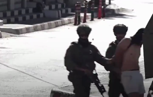 Thumbnail preview image for the video titled: Israeli forces raided several homes and businesses in al Bireh, detaining a young Palestinian man