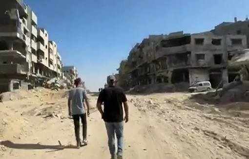 Thumbnail preview image for the video titled: Extensive destruction around the Sheikh Radwan market area in Gaza City