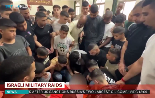 Thumbnail preview image for the video titled: Funeral of Mohammed Abu Haneen (18) shot by live Israel bullets in the back in the New Aksar Camp