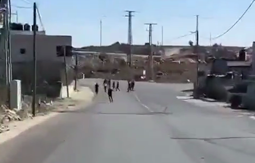 Thumbnail preview image for the video titled: Gangs of Israeli settlers attacking the town of Deir Dibwan