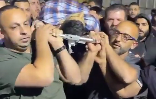Thumbnail preview image for the video titled: Relatives of teen Yamen Samid Hammad bids farewell after he was killed by Israeli soldiers