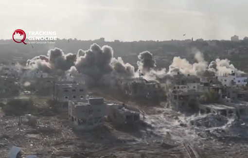 Thumbnail preview image for the video titled: Israel soldier's end of war memorial montage glorifying blowing up Gaza