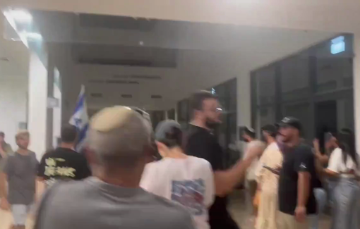 Thumbnail preview image for the video titled: Rioters pro-rape enter inside the military courthouse while soldiers try and stop them