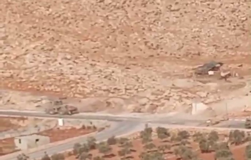 Thumbnail preview image for the video titled: A military bulldozer stormed the besieged Al-Mughayyir, declared a closed military zone for 48 hours