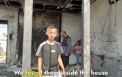 Thumbnail preview image for the video titled: Israeli settlers set fire to a Palestinian home in Abu Falah while the family slept inside