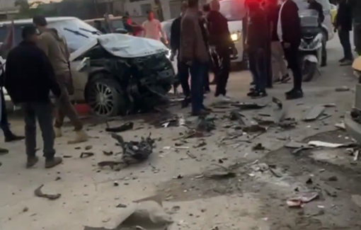 Thumbnail preview image for the video titled: An Israeli “Panther” rammed two Palestinian cars on Haifa Street, in Jenin. wounding two Palestinians