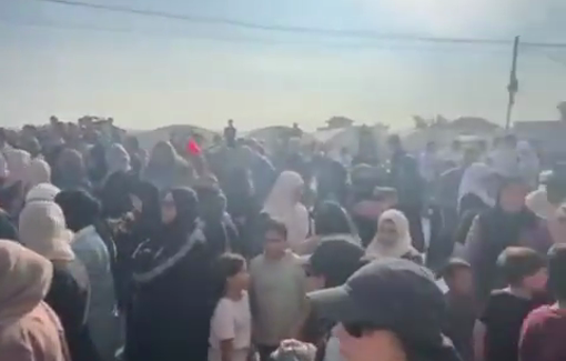 Thumbnail preview image for the video titled: Displaced residents of Nour Shams Camp demanding the right to return to their homes after thousands were forcibly expelled