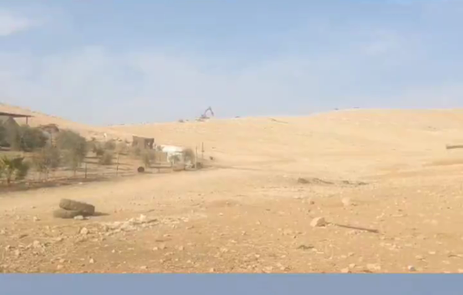 Thumbnail preview image for the video titled: Israeli army seized Palestinian land, and began opening a road to connect the settlements of Roi and Hemdat