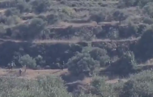 Thumbnail preview image for the video titled: Palestinian farmers were attacked and physically assaulted by settler groups in the Jabal Sabih area of Beita