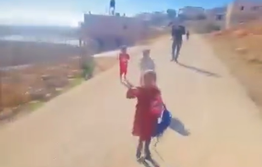 Thumbnail preview image for the video titled: Israeli soldiers fired gas bombs at Palestinian children in the village of Al-Rashayda, Bethlehem