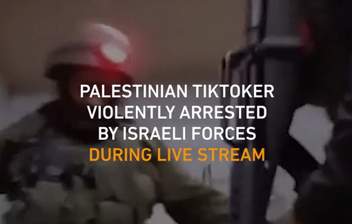 Thumbnail preview image for the video titled: Palestinian TikToker Iyad Banat Violently arrested by Israeli forces while live-streaming from his home in Hebron