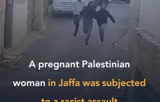 Thumbnail preview image for the video titled: A pregnant Palestinian woman was pepper-sprayed in Jaffa; and protests against impunity are being repressed
