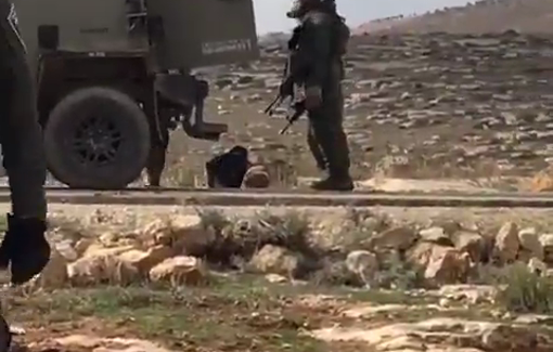 Thumbnail preview image for the video titled: Israeli forces arrested Sheikh Saeed Al-Amour from Khirbet Al-Rakeez after settlers uprooted a fence around his home