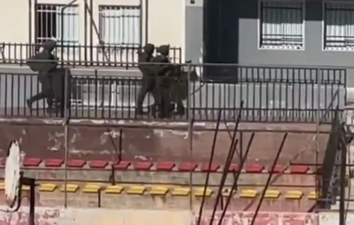 Thumbnail preview image for the video titled: Israeli trrops stormed a youth club during the incursion into the Qalandyia camp