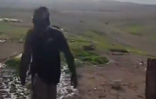 Thumbnail preview image for the video titled: An Israeli settler terrorizes the Palestinian community of Shallal Al-Auja, north of Jericho