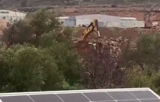 Thumbnail preview image for the video titled: Israeli settlers razed Palestinian-owned lands in Turmus Ayya town