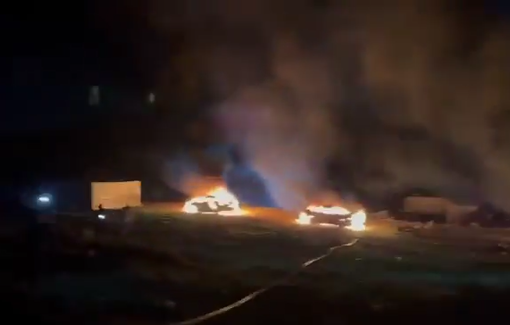 Thumbnail preview image for the video titled: Settlers from “Kol Mevaser” outpost attack Khillat al-Sidra, burning homes and citizens’ property