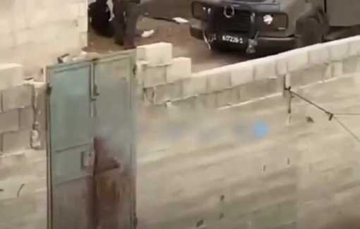Thumbnail preview image for the video titled: Israeli soldiers brutally assault a young man with disability in the village of Al-Mughayyir near Ramallah