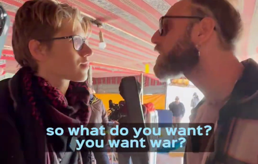 Thumbnail preview image for the video titled: Israeli Tiktoker Roy Star peper sprayed activists in Ras Al-Auja