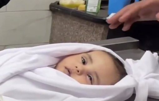 Thumbnail preview image for the video titled: 3 months old baby Ali abu Zoor lost his life to the freezing temperatures inside a displacement tent