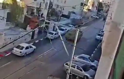 Thumbnail preview image for the video titled: Israeli forces invaded Hebron with heavy military armored vehicles