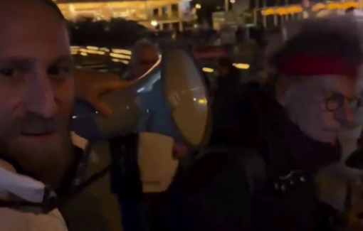 Thumbnail preview image for the video titled: Israeli TikToker Star harasses anti-genocide protesters in Tel Aviv