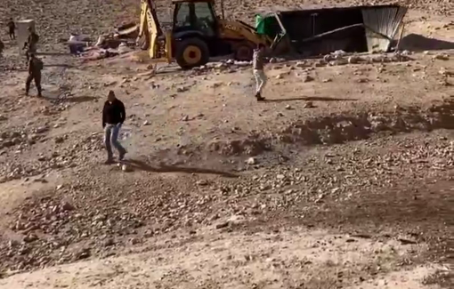 Thumbnail preview image for the video titled: Israeli forces carried out demolition of home and agricultural structures in Khashm al-Daraj and Khirbet al-Fakheit