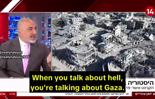 Thumbnail preview image for the video titled: On channel 14 strategic advisor Ramy Piro spewing genocidal language