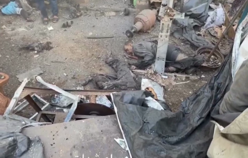 Thumbnail preview image for the video titled: Aftermath of the Israeli airstrike on the al-Nasr neighborhoodkiled 3 people and the injury of a number of residents.