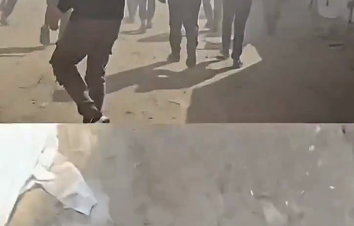 Thumbnail preview image for the video titled: Palestinians rushed frantically to search victims of the Sheick Redwan's Police Center after a massive explosion shook the place