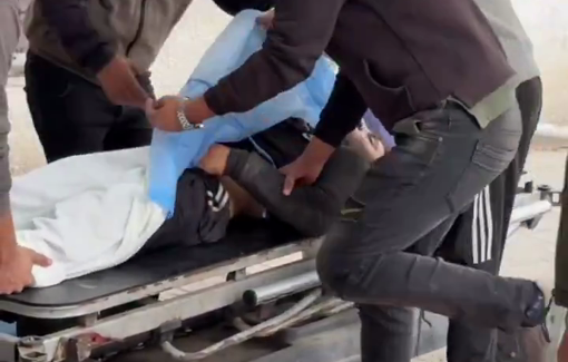 Thumbnail preview image for the video titled: Two Palestinians recovered from Zikim and the vicinity of Al-Halabi Roundabout, ollowing direct gunfire in the northern Gaza Strip