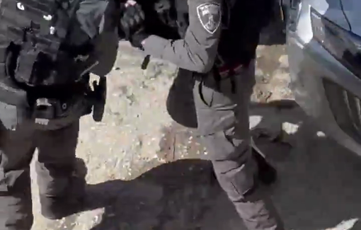 Thumbnail preview image for the video titled: Jerusalem police officers violently assaulted a city resident during today’s demolition operation in the al-Bustan