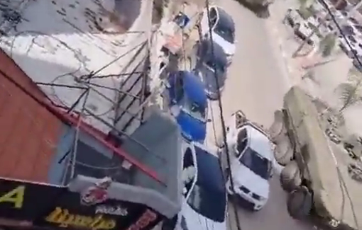 Thumbnail preview image for the video titled: A large number of Israeli military vehicles stormed the city of Jenin