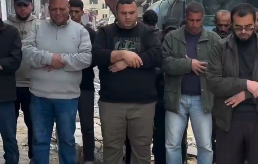 Thumbnail preview image for the video titled: After two years of the massacre, Fadi Al-Baba was able to recover the bodies of his wife and four children, who had been martyred under the rubble of their home