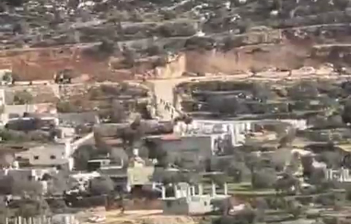 Thumbnail preview image for the video titled: Scenes from an attack by Israeli settler militias on the village of Talfit, south of Nablus