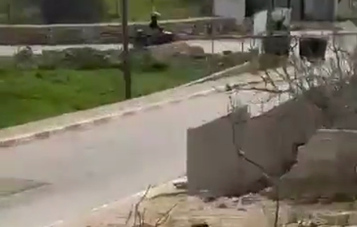 Thumbnail preview image for the video titled: Dozens of settlers wih ATVs storm the town of Talfit, south of Nablus